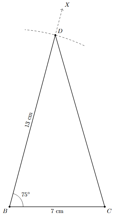 Step 4: The points D and C are joined.